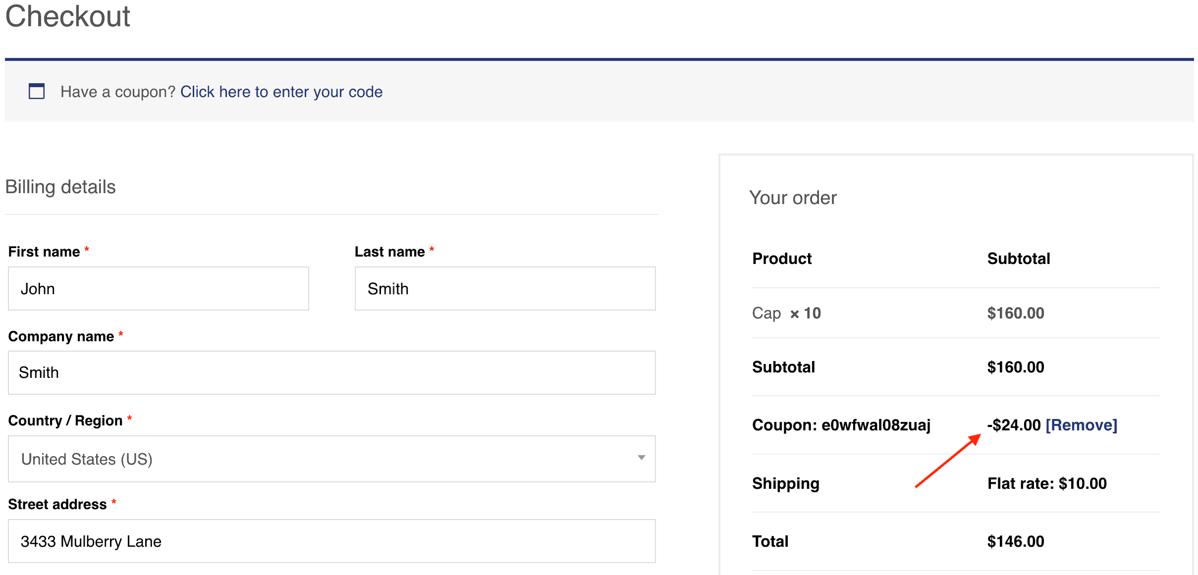 WooCommerce automatic discount coupon applied