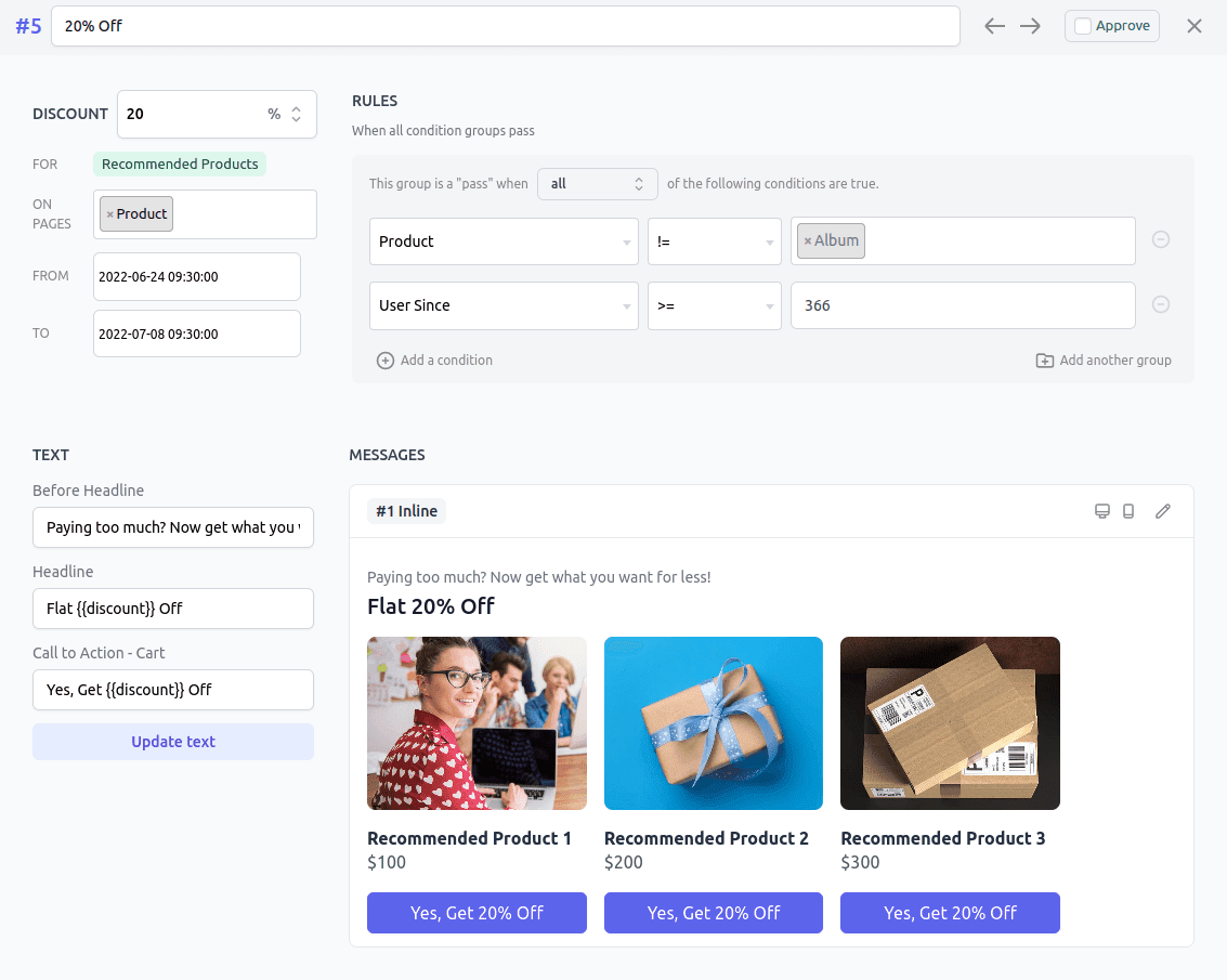 Offermative generates WooCommerce related products campaigns automatically